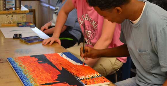 Student painting